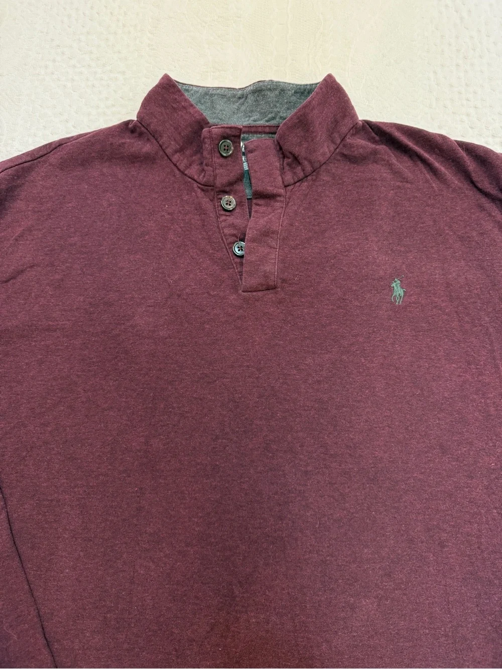 Polo Ralph Lauren Long Sleeve Button Pullover XXL 2XL Men’s Wine